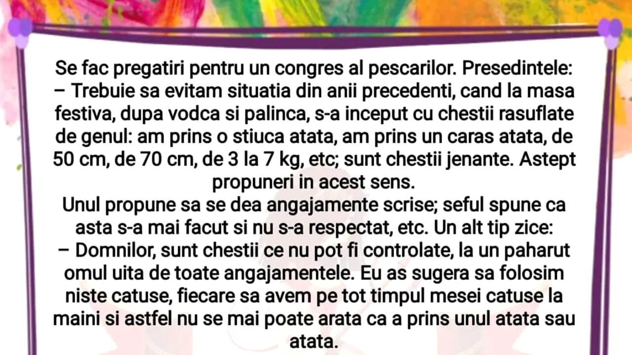 Bancul de sâmbătă | Congresul pescarilor din România