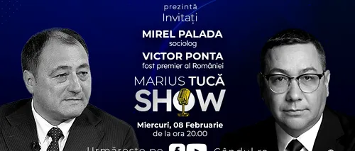 Marius Tucă Show începe miercuri, 8 februarie, de la ora 20.00, live pe gândul.ro