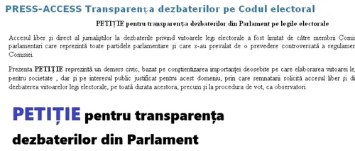 Riposta jurnaliștilor în fața parlamentarilor care au secretizat ședințele Comisiei de Cod Electoral
