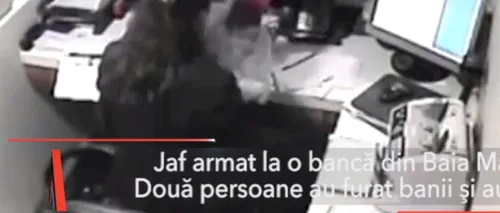 JAF ARMAT la o bancă din Baia Mare. Două persoane au furat 100.000 de lei și au fugit