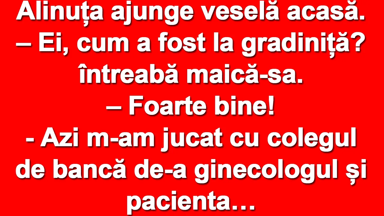 BANC | Alinuța ajunge veselă acasă: 