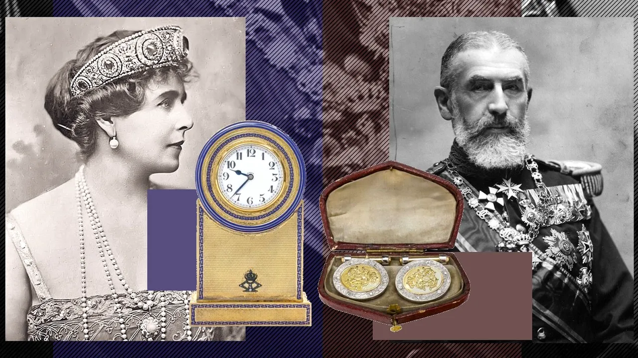 EXCLUSIV | Licitația ”Istoria românilor între Principate și Regat”, etapa a II-a. Butonii din aur și platină, încrustați cu diamante, ai Regelui Carol I + Ceasul de birou al Reginei Maria au declanșat ”lupta” între colecționari