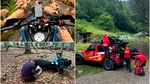 Un motociclist a căzut într-o râpă în masivul Iezer-Păpușa. Salvamontiștii au intervenit de urgență