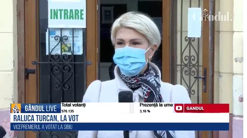 ALEGERI PARLAMENTARE 2020. Raluca Turcan, după ce a votat: “Moment unic în istorie. Poate marca viața României și a populației”