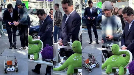 Imaginile zilei! Nicușor Dan, surprins printre jucării, flancat de SPP-iști. Președintele se distrează cu un roboțel