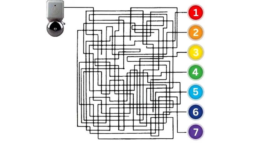 TEST IQ | Rezolvați acest puzzle dificil: Care buton este conectat la sonerie?