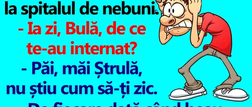 BANC | Bulă și Ștrulă ajung la spitalul de nebuni