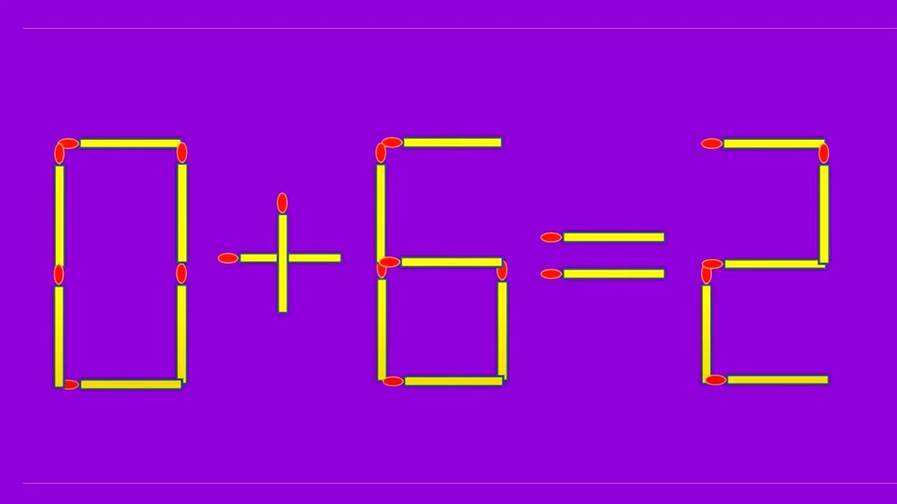 Test IQ cu chibrituri | Corectați 0+6=2, mutând un singur băț!