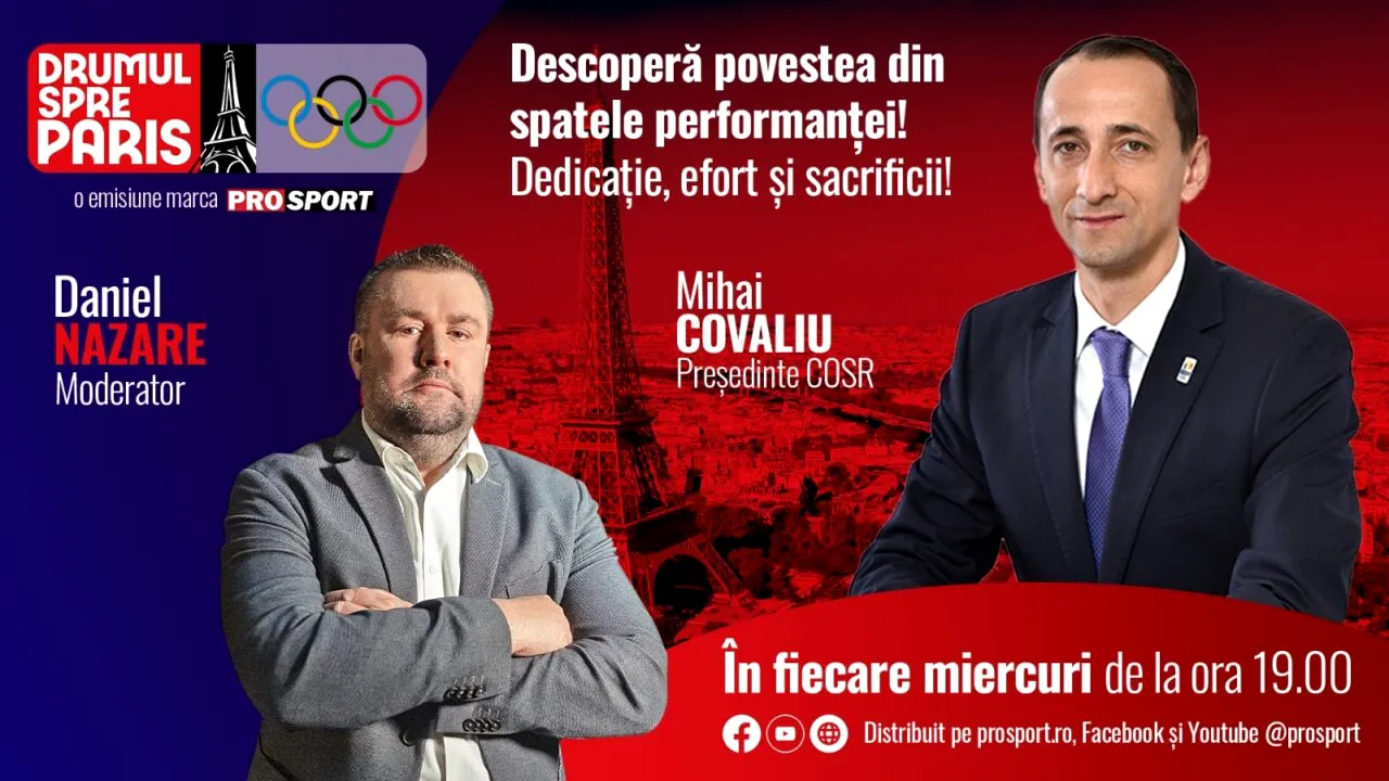 Începe o nouă emisiune ProSport: DRUMUL SPRE PARIS, în fiecare miercuri, ora 19.00! Sportivii vor fi „bombardați” cu întrebări de Daniel Nazare