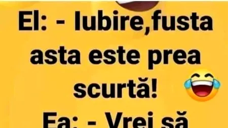 Bancul de joi | „Iubire, fusta asta este prea scurtă”