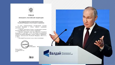 Vladimir PUTIN aprobă actualizarea doctrinei nucleare ruse / Dmitri Peskov: Schimbările reprezintă „un anumit SEMNAL” pentru Occident