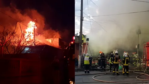 Patru case au ars într-un incendiu în cartierul Ferentari din București - FOTO/VIDEO