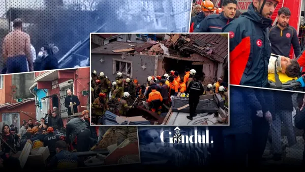 Explozie violentă în inima Istanbulului: două imobile s-au făcut una cu pământul, oameni prinși sub dărâmături