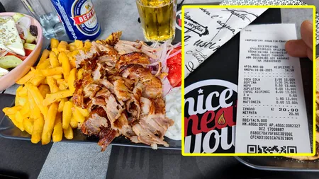 Câți bani au plătit 3 turiști români pentru un prânz în Grecia, cu tot cu băuturi. Când a venit nota de plată, au crezut că e greșită