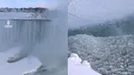 VIDEO. Turiștii din toată lumea călătoresc în condiții geroase pentru a admira cum a înghețat Cascada Niagara