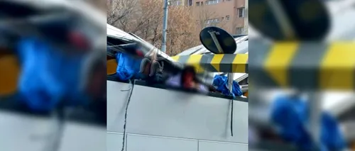 FOTOGRAFIE EXCLUSIVĂ: Imaginea șocantă surprinsă imediat după accidentul de la intrarea în Pasajul Unirii din București