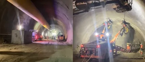 Imagini spectaculoase cu tunelurile gemene de pe autostrada <i class='ep-highlight'>Sibiu</i>-Pitești, prima din țară care va străpunge munții Carpați