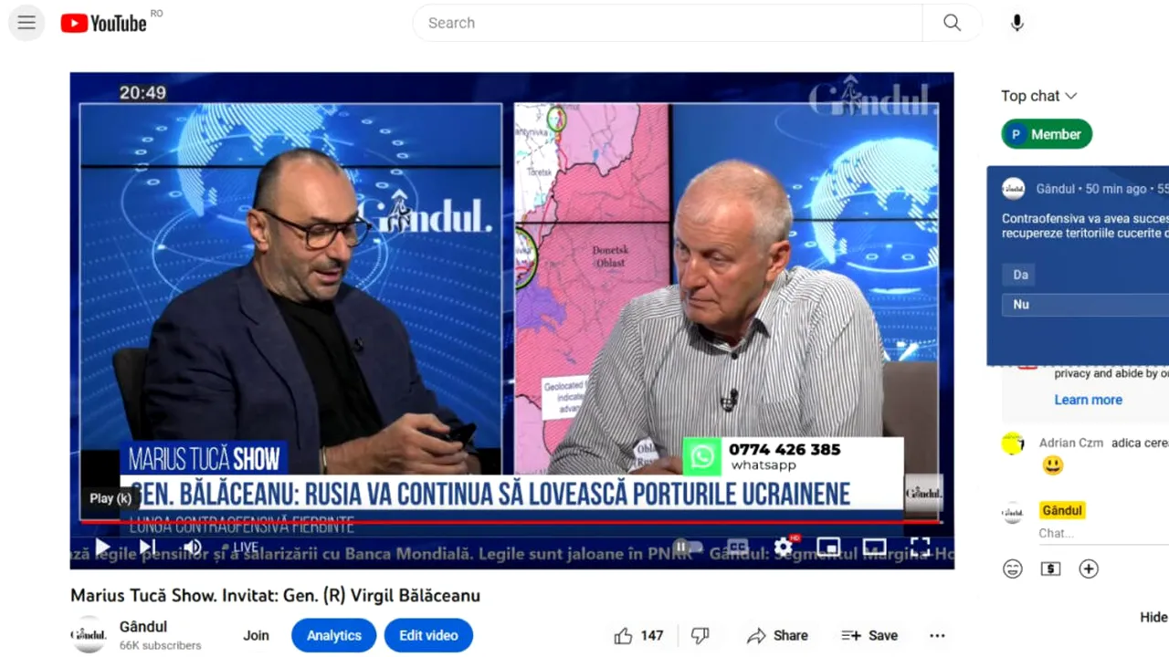 POLL Marius Tucă Show: „Contraofensiva va avea succes și Ucraina va reuși să-și recupereze teritoriile cucerite de Rusia?”