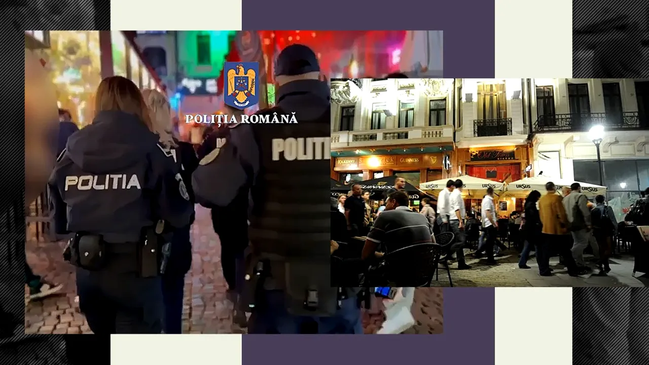 Polițiștii au legitimat și verificat, vineri noapte, sute de petrecăreți din Centrul Vechi