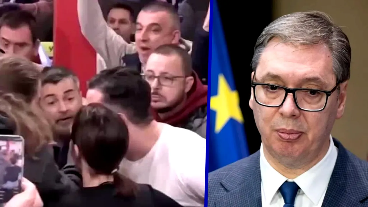 Serbia stă pe un butoi de pulbere după alegerile parlamentare. Sediul unei televiziuni apropiate de Vučić a fost vandalizat. Fostul președinte a intervenit cu un mesaj controversat