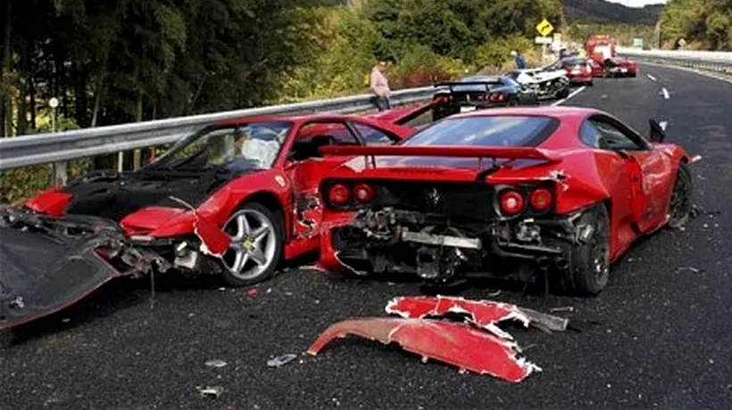 VIDEO. Cel mai scump accident auto din istorie. Ce pedeapsă ar putea primi șoferii implicați 