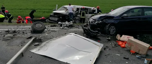 FOTO-VIDEO. Grav accident pe DN1, în Brașov. Șapte persoane au fost rănite / A fost solicitat elicopterul SMURD