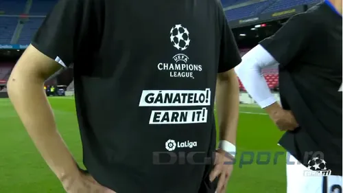 Jucătorii de la Getafe au purtat tricouri cu mesaje anti-Super Liga, înaintea meciului cu FC Barcelona din La Liga