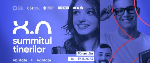 COMUNICAT: Tinerii se pot înscrie până pe 18 octombrie la Summitul Tinerilor 8.0, cel mai ambițios eveniment de învățare