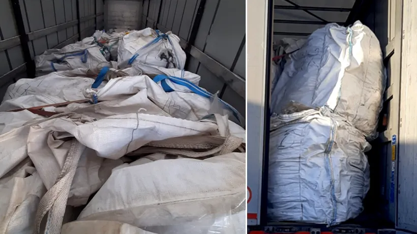Șapte tone de deșeuri, transportate ilegal din Bulgaria, oprite la Vama Giurgiu