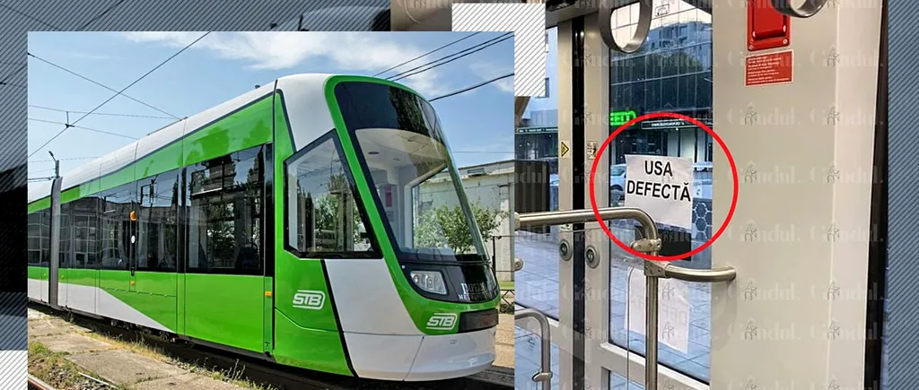 EXCLUSIV | Au început să apară defecțiuni la ușile tramvaielor Imperio din București. „Se pun afișe ca pe vremuri. Nu știe nimeni ce probleme au”
