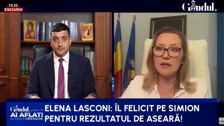 Elena Lasconi: „Îl felicit pe George Simion pentru rezultatul de aseară”