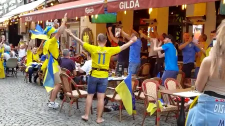Cum au sărbătorit suporterii ucraineni victoria de pe Arena Națională cu Macedonia de Nord, scor 2-1 (VIDEO)