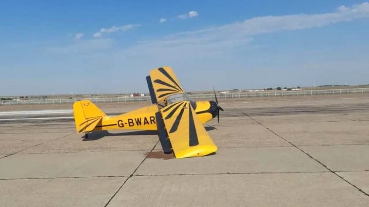 Incident pe Aeroportul Mihail Kogălniceanu. Un avion de mici dimensiuni a rămas fără o roată, în momentul aterizării