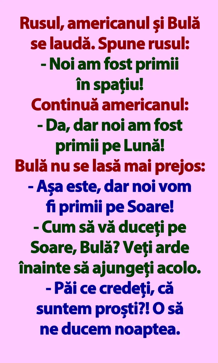 BANC | Rusul, americanul și Bulă