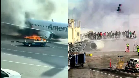 Motorul unui avion Boeing al companiei American Airlines a luat foc în timpul zborului, cu 178 de persoane la bord