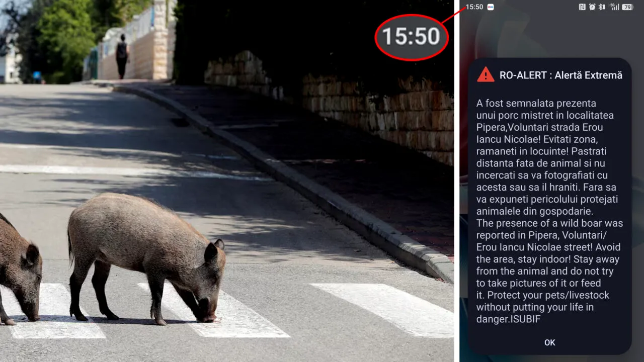 Un porc mistreț a fost văzut în Pipera. Autoritățile au emis RO-ALERT