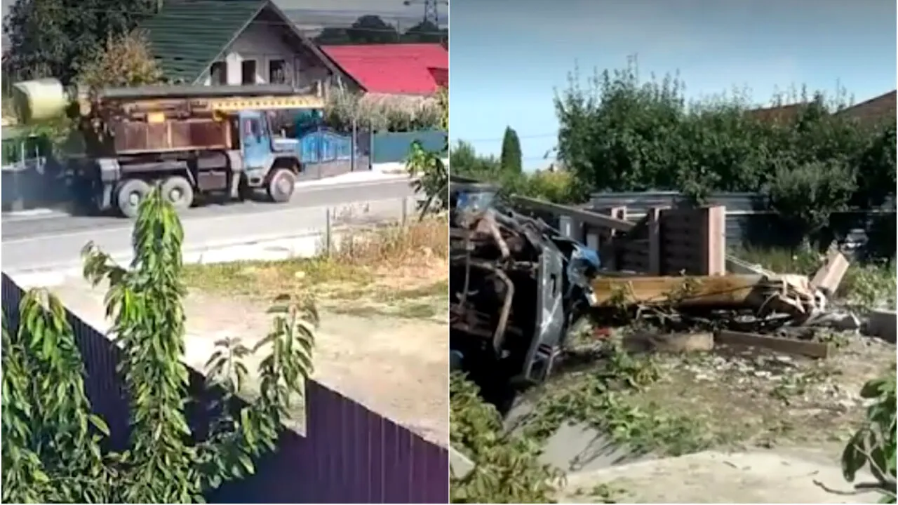 Doi bărbați au sărit dintr-un camion de 38 de tone scăpat de sub control ca să se salveze, în Iași. Au ajuns în stare gravă la spital