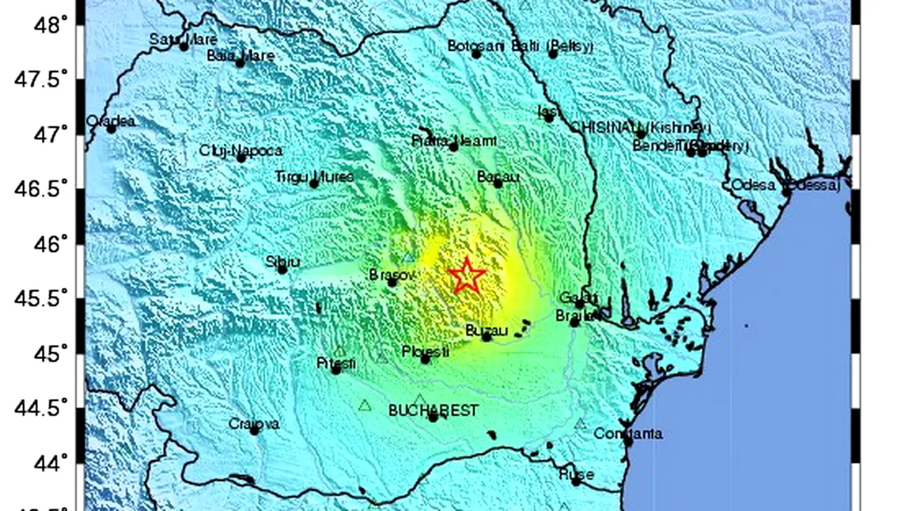 Trei cutremure, înregistrate în zona Vrancea în 24 de ore
