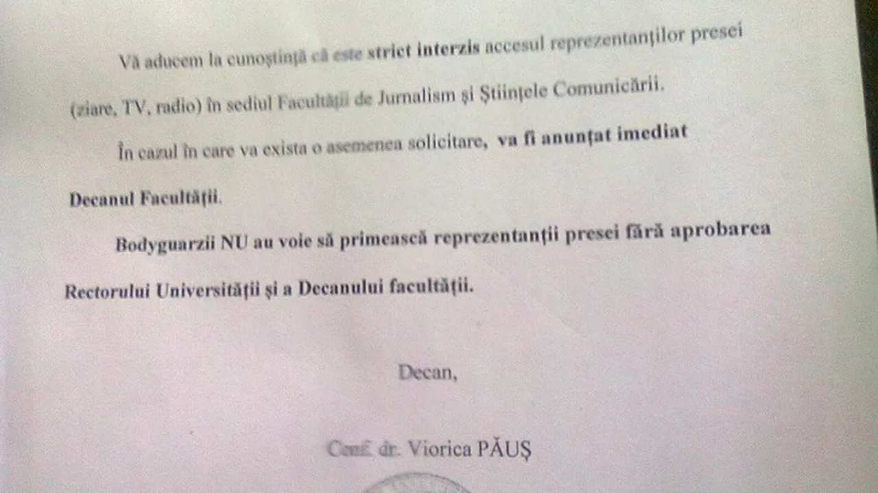 Jurnaliștii au „strict interzis