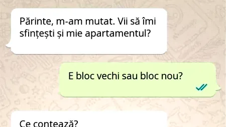 Bancul de luni | „Părinte, m-am mutat. Vii să îmi sfințești și mie apartamentul?”