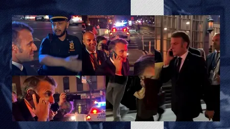 Imagini incredibile cu Emmanuel Macron. Președintele Franței, blocat în trafic la New York de coloana oficială a președintelui Trump. Polițiștii nu l-au recunoscut și l-au oprit pe troturar