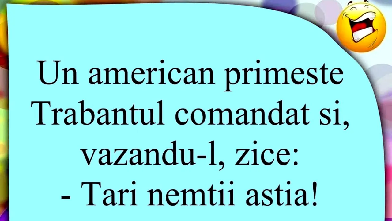 Bancul de joi | Un american își comandă un TRABANT