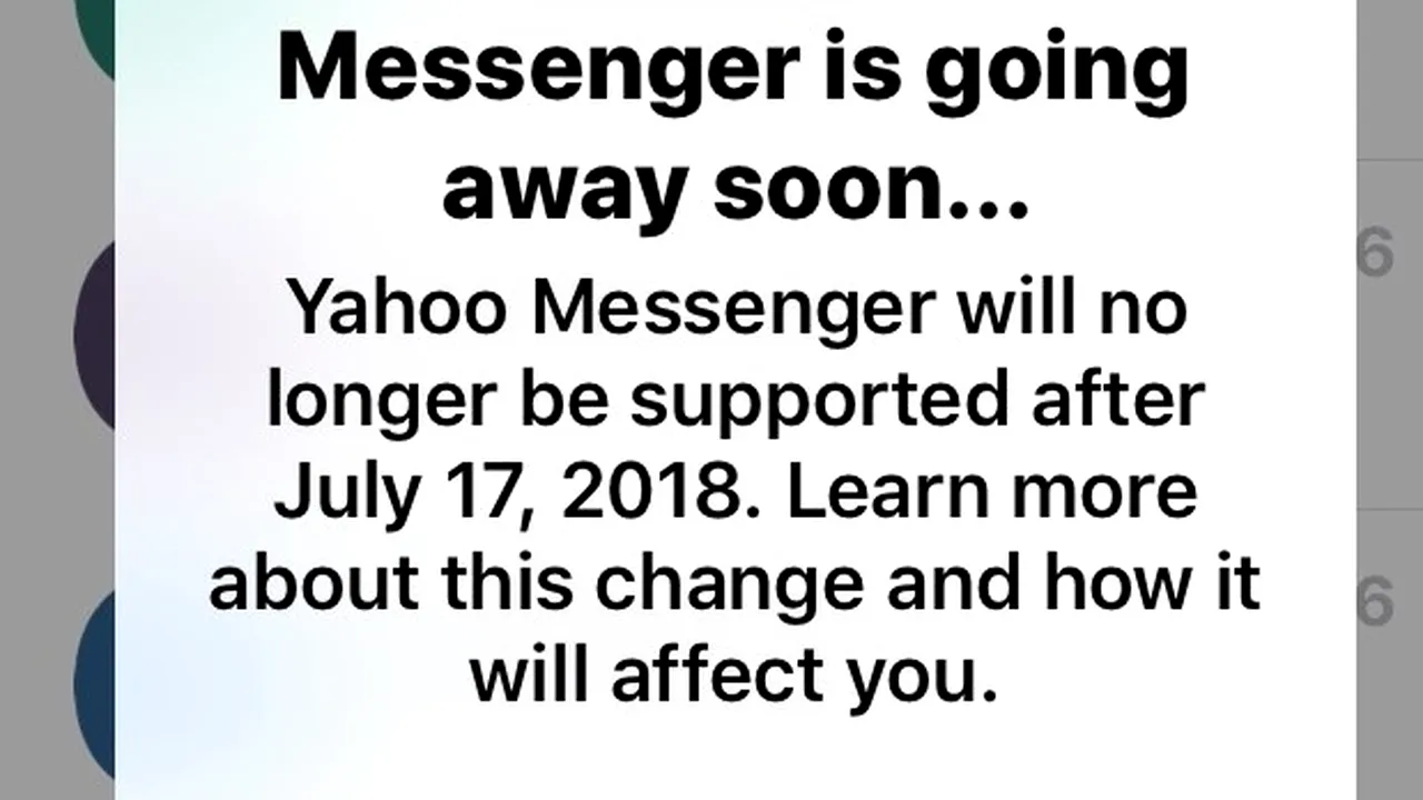 Yahoo! Messenger se închide din luna iulie
