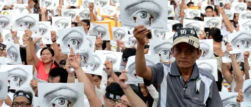 GALERIE FOTO. Protest impresionant în Taiwan după moartea unui recrut în timpul stagiului militar
