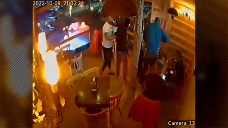 VIDEO | O bătaie într-un bar din Balș a fost surprinsă pe camerele de supraveghere. Au urmat apoi focuri de armă