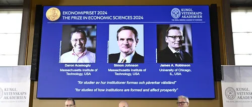 Premiul Nobel pentru economie, acordat pentru cercetări privind diferențele de prosperitate între națiuni