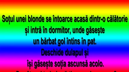 BANCUL ZILEI  |  Soțul se întoarce acasă din călătorie