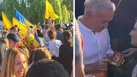 Călin Georgescu, întâmpinat de susținători la târgul din Lunca Câlnicului. Oamenii scandează: 