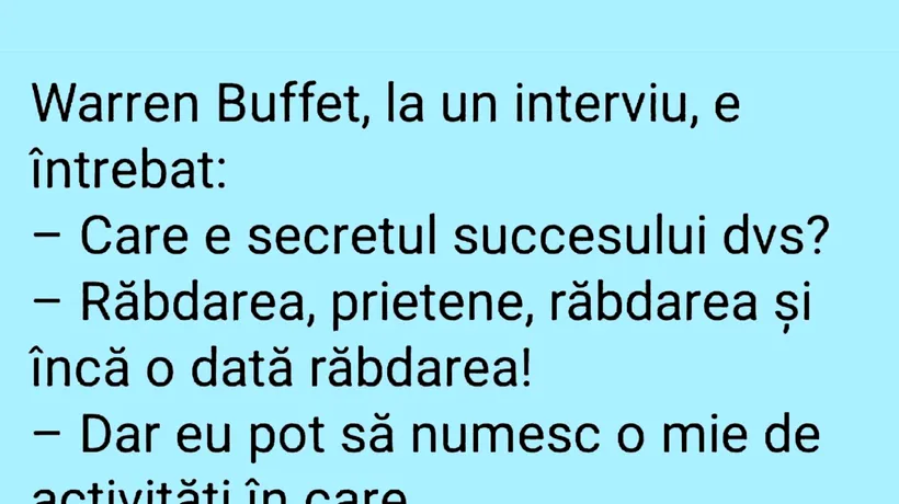 BANCUL ZILEI | Secretul succesului lui Warren Buffett