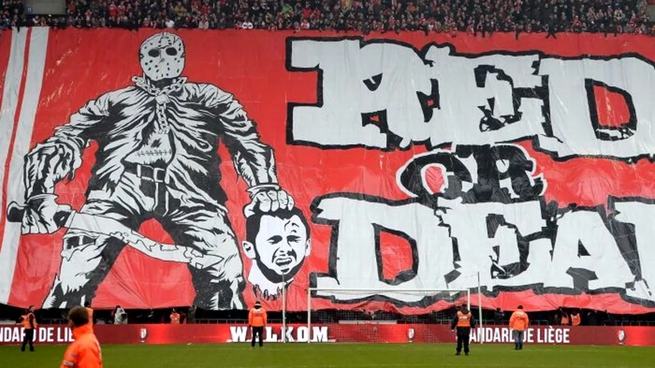 Banner șocant al fanilor echipei Standard Liege: fostul căpitan, acum adversar, a fost ''decapitat''